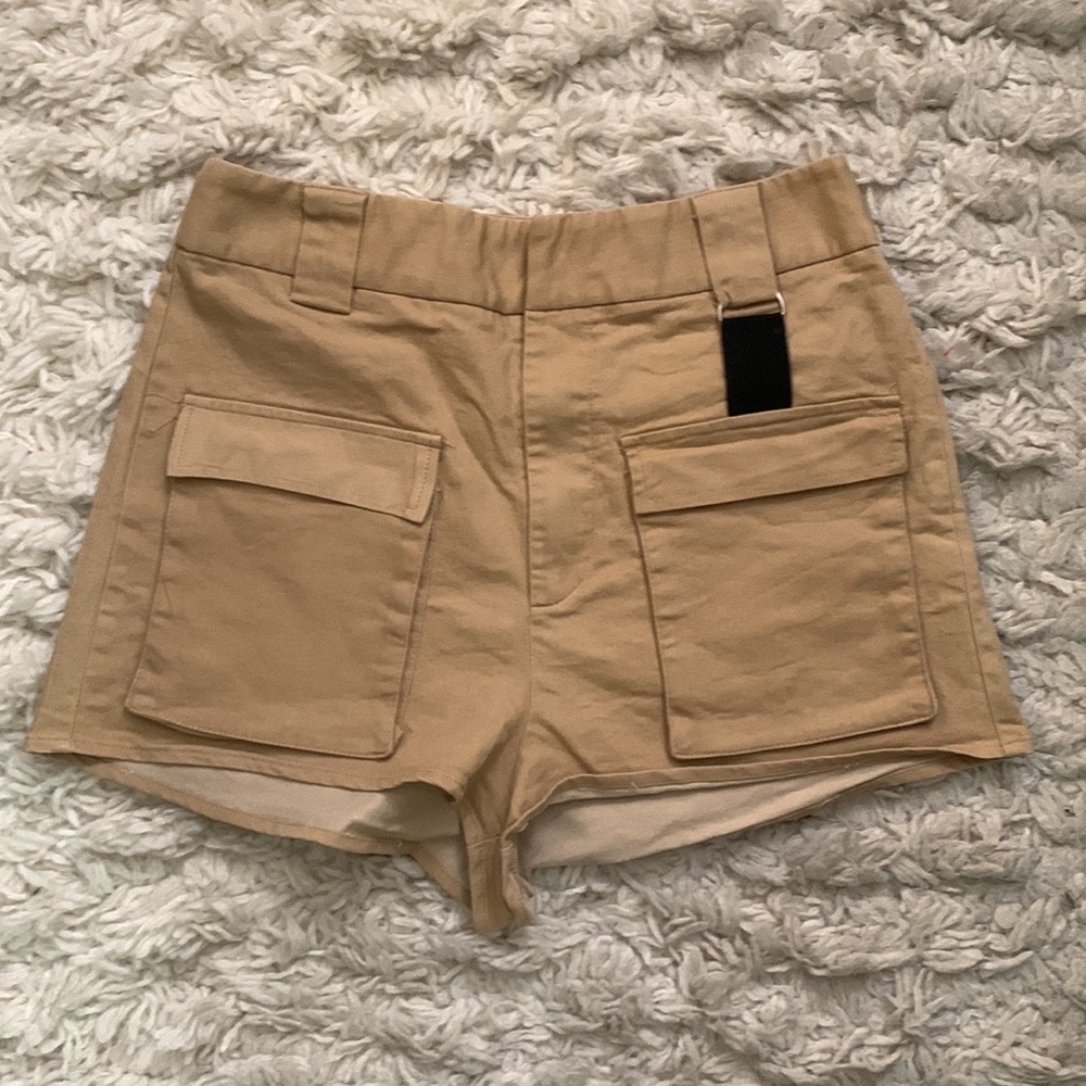 Tan Stretch Cargo Shorts